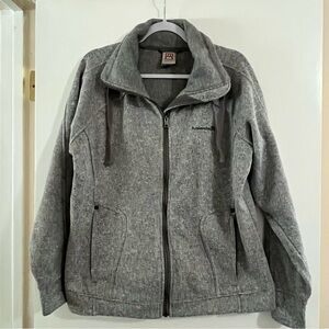 Avalanche Women’s Full Zip Fleece Drawstring Jacket Gray Size XL